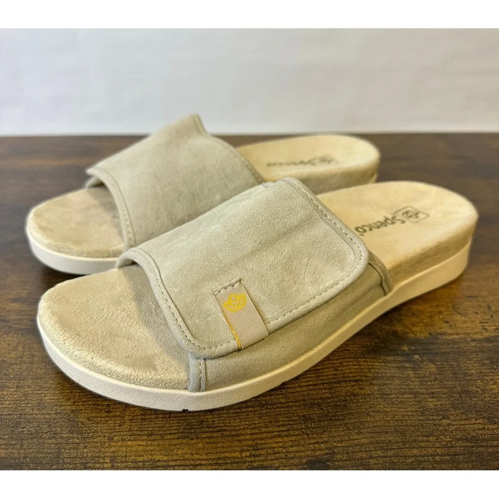 Spenco Women's Bonaire Orthotic Slide Sandals Suede Footbed Size 9 B Comfort - Picture 2 of 8